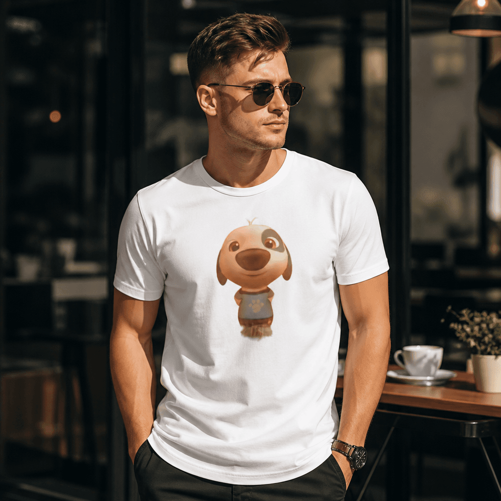 Model wearing Shoot Like A Deer Gamer Meme T-Shirt T-Shirts in White
