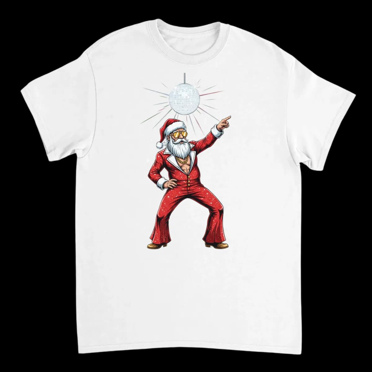 Disco Santa Claus Meme Graphic T-Shirt
