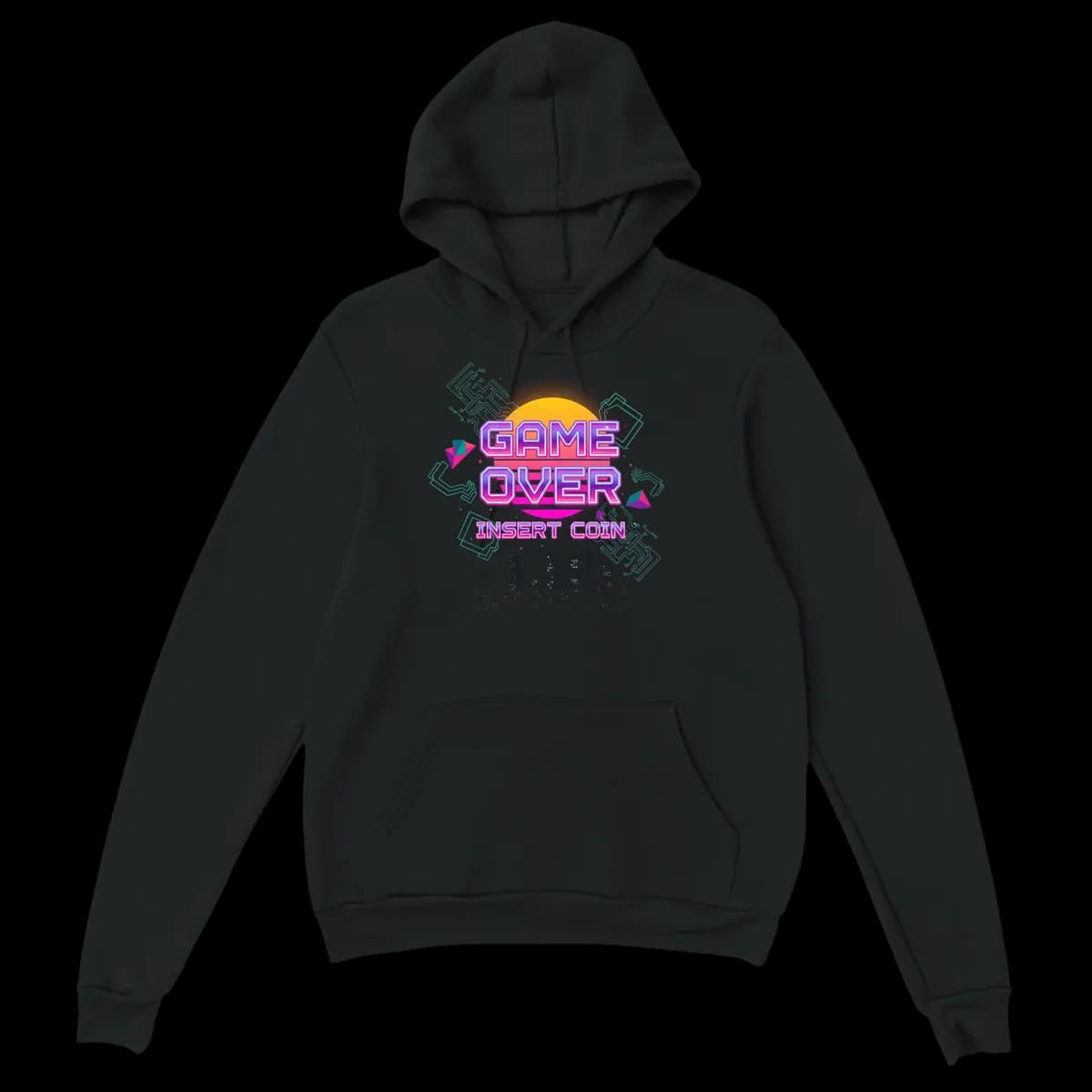 GAME OVER Insert Coin Retro Cyberpunk Hoodie