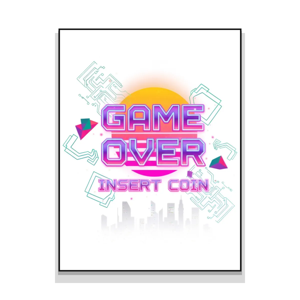 Retro Arcade Cyberpunk 'GAME OVER' Poster Posters - Standard