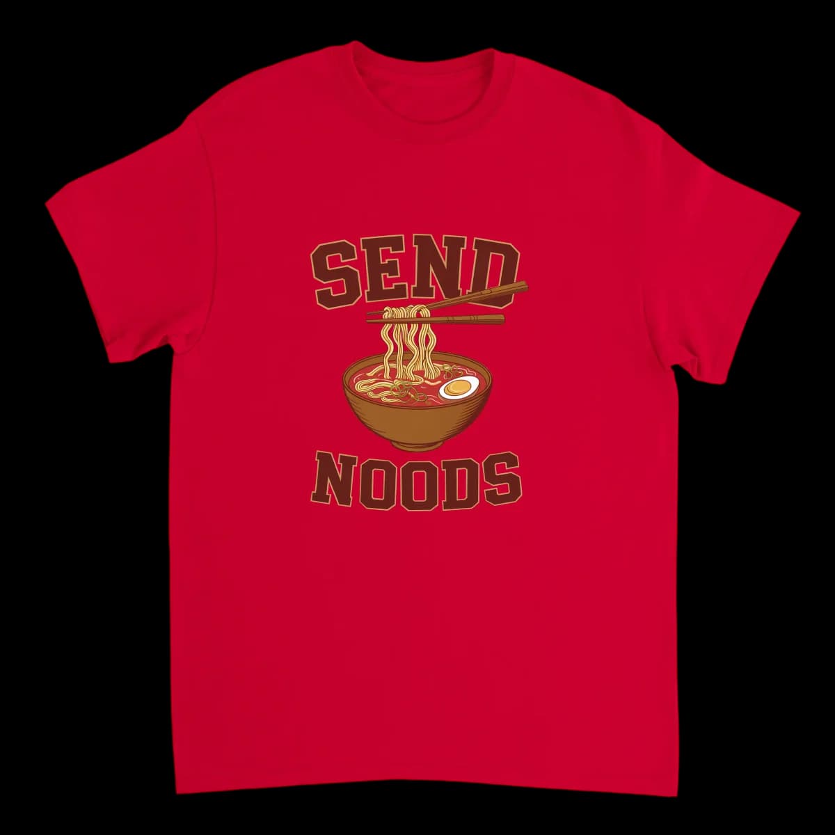 Send Noods Ramen Bowl Funny T-Shirt T-Shirts - Red