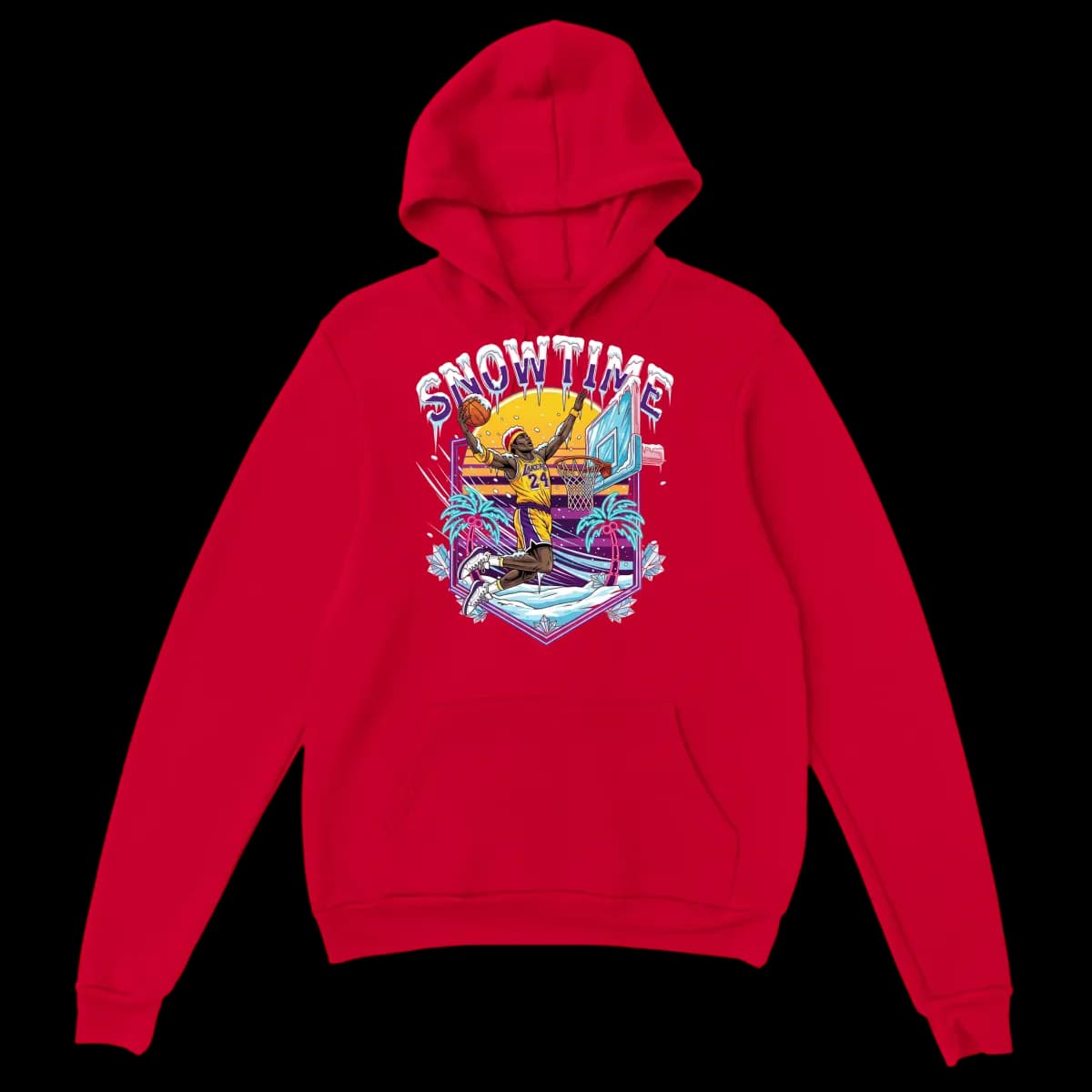 Snowtime Lakers Retro Basketball Hoodie - White Hoodies (ZeitZwag Streetwear)