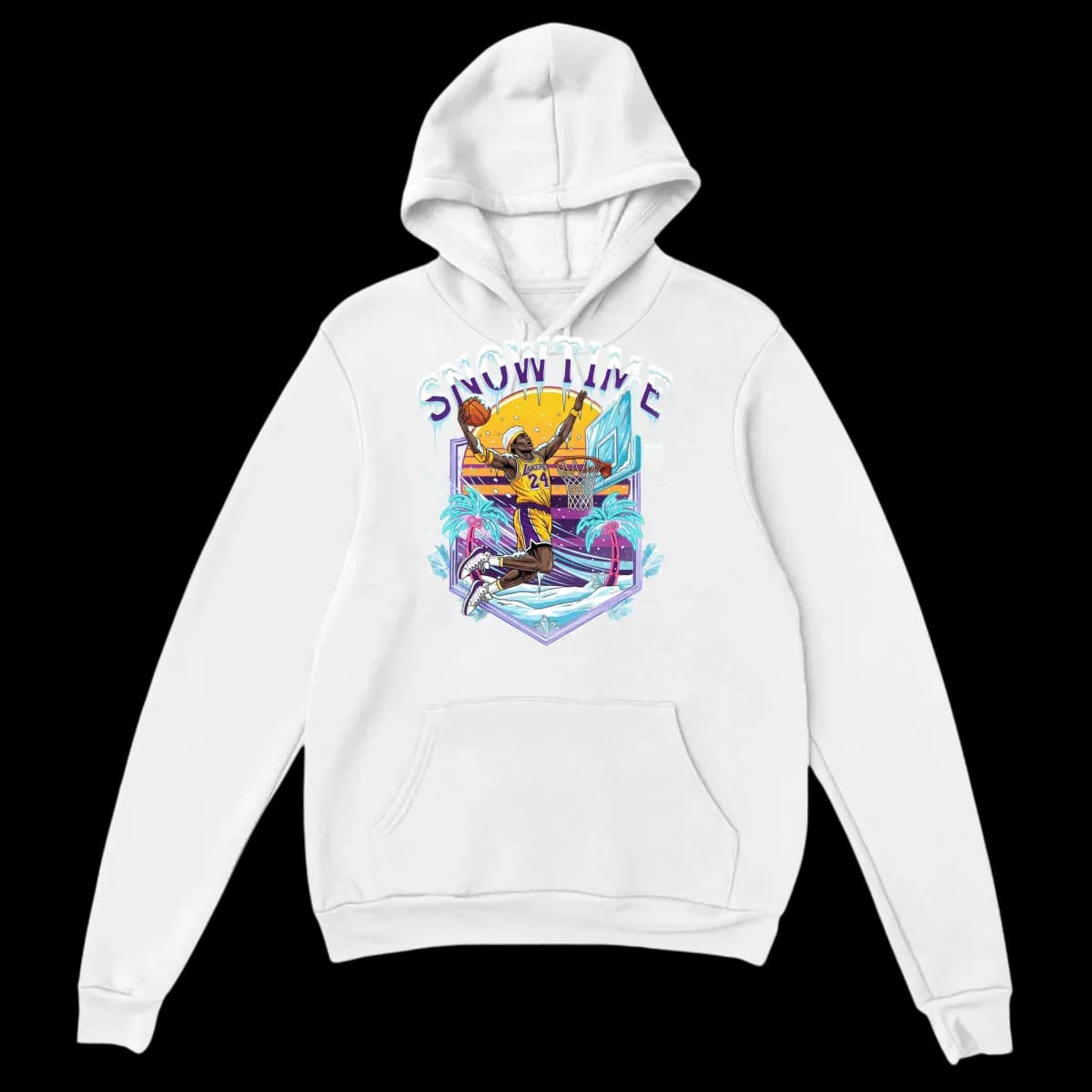 Snowtime Lakers Retro Basketball Hoodie