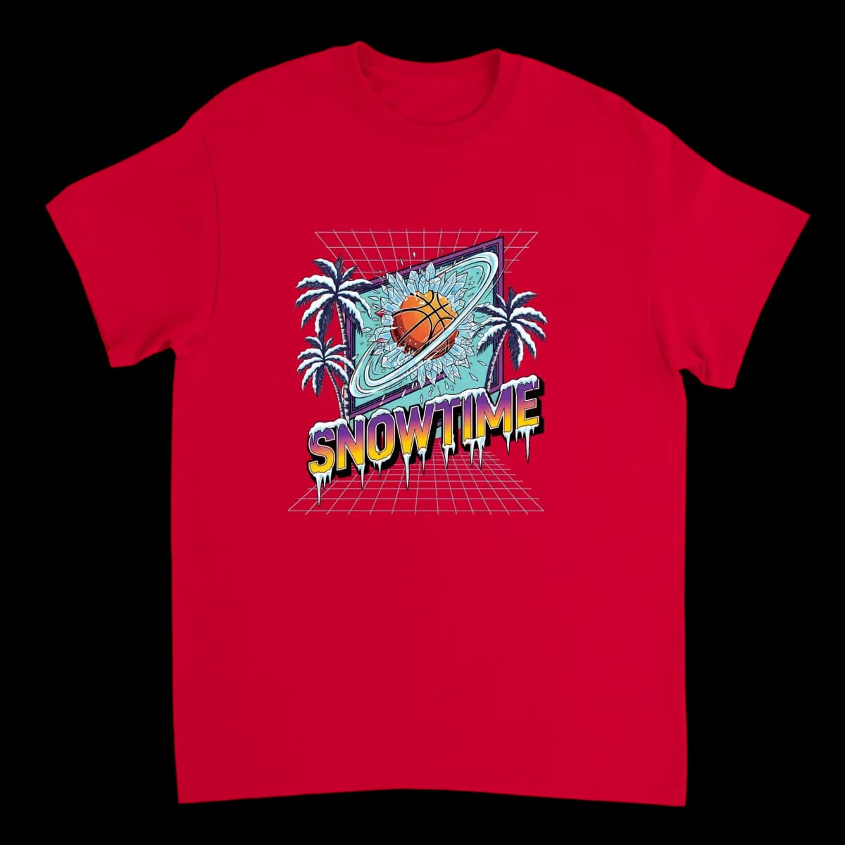 Snowtime Lakers Retro Basketball Tee - Black T-Shirts (ZeitZwag Streetwear)