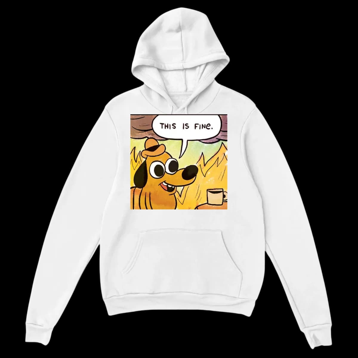 "This is Fine" Dog Meme Hoodie | Flames 🔥